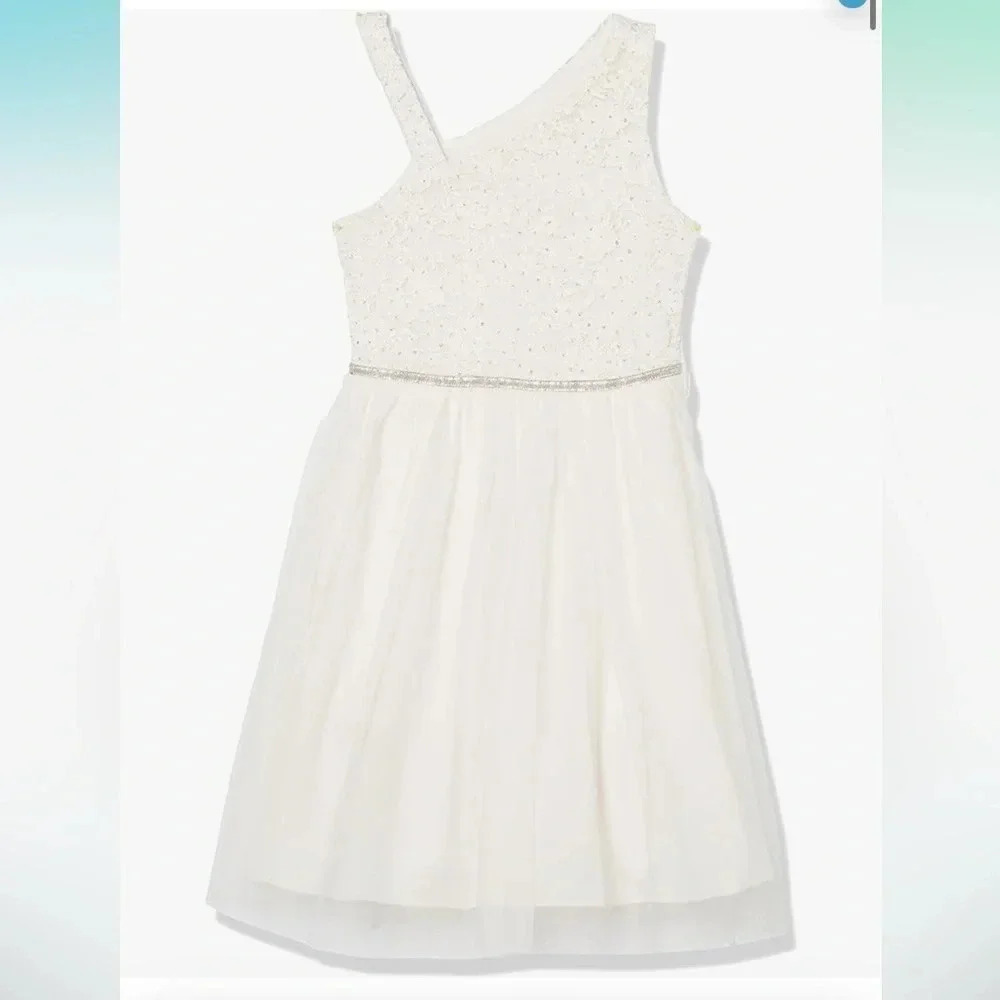 Speechless Girls Size One Shoulder Lace and Tulle Party Dress